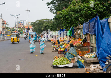 Salani road à Pondichéry Banque D'Images