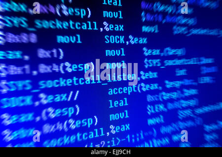 Langage de programmation de l'Assemblée dans Monitor Banque D'Images