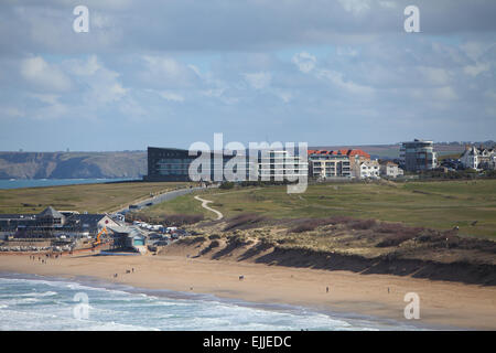 Hôtels à Newquay, Cornwall, UK le 25 mars 2015. Banque D'Images