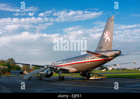 De l'armée tchèque d'avions Airbus A319 de l'escadron à l'aéroport de Prague Kbely Banque D'Images