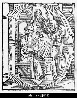Illustration à partir du début de l'Évangile de Matthieu dans la région de Luther, 1522 traduction allemande du Nouveau Testament, à partir d'un engra Banque D'Images