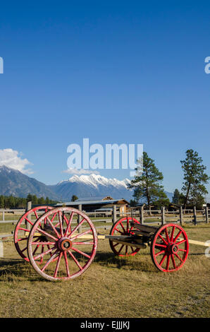 Wagon, Fort Steele Heritage Town, de la région de Kootenay, Colombie-Britannique, Canada Banque D'Images