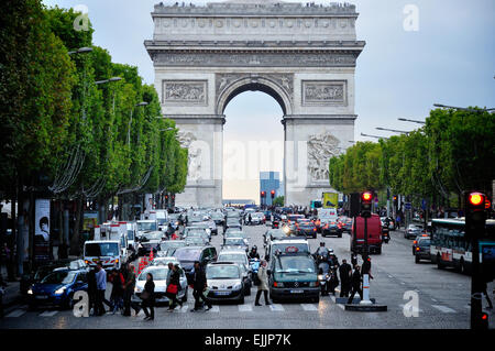 Paris. L'Arc de Triomphe de l'étoile Banque D'Images