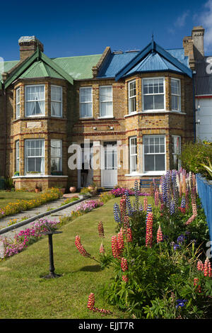 L'Atlantique Sud, Falklands, Port Stanley, Ross Road, Jubilee terrasse, jardin maison victorienne Banque D'Images