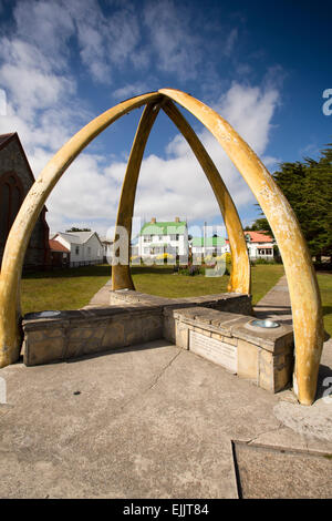 Malouines, Port Stanley, fanons arch, érigée en 1933 pour célébrer le centenaire de la règle britannique Banque D'Images