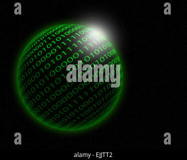 Abstract background image numérique de code binaire. Banque D'Images