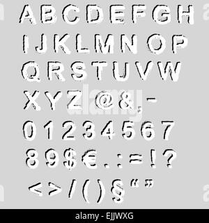 Grunge font - alphabet et les chiffres - vector Illustration de Vecteur