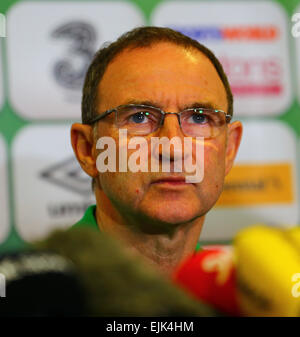 Dublin, Irlande. Mar 28, 2015. Euro 2016 Qualifications. République d'Irlande conférence de presse d'avant match. Martin O'Neill, Rep. of Ireland manager. Credit : Action Plus Sport/Alamy Live News Banque D'Images