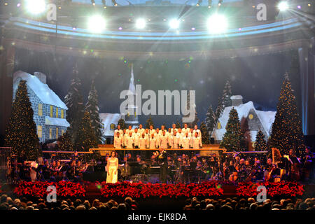 Les membres de la bande armée du Pershing propre effectuer au cours de l'armée américaine District militaire de Washington Maison de vacances annuel Festival Concert à DAR Constitution Hall de Washington D.C., 10 décembre 2010. Le s.. Teddy Wade Banque D'Images