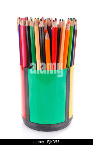Crayons de couleur dans le support Banque D'Images