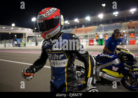 Le circuit de Losail, au Qatar le 28 mars 2015, Ricard Cardus Moto2 au cours de qualification pour le début de l'année 2015, le Grand Prix moto de la FIM à Qatar © Tom Morgan Banque D'Images