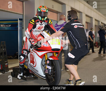 Le circuit de Losail, au Qatar le 28 mars 2015, Shah Azlan Moto2 au cours de qualification pour le début de l'année 2015, le Grand Prix moto de la FIM à Qatar © Tom Morgan Banque D'Images