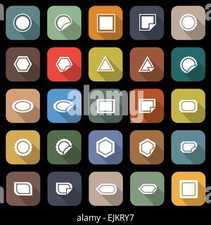 Télévision étiquette icônes avec long shadow, stock vector Illustration de Vecteur