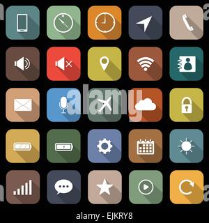 Télévision Téléphone Mobile des icônes avec long shadow, stock vector Illustration de Vecteur