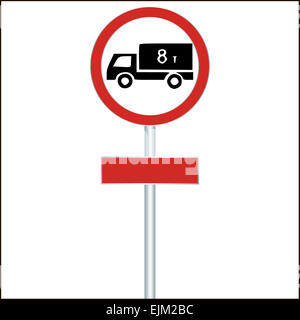 Route camion chanter isolé sur blanc - vector Banque D'Images