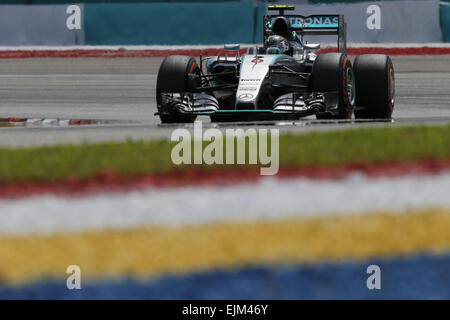 Sepang, en Malaisie. Mar 29, 2015. L'Allemagne de Nico Rosberg et Mercedes AMG Petronas F1 Team durs au cours de la Formule 1 2015 Grand Prix de Malaisie à Sepang International Circuit à Sepang, Malaisie. Credit : James/Gasperotti ZUMA Wire/Alamy Live News Banque D'Images