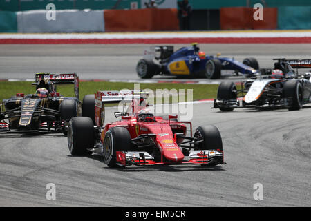 Sport Automobile : Championnat du Monde de Formule 1 de la FIA 2015, Grand Prix de Malaisie, # 7 Kimi Raikkonen (FIN, la Scuderia Ferrari), Banque D'Images