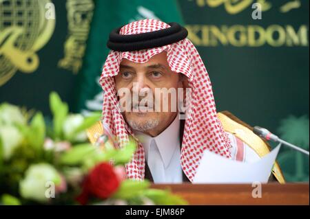 Le roi saoudien Salman Saud al-Faisal, le 5 mars 2015 à Riyad, en Arabie Saoudite. Banque D'Images