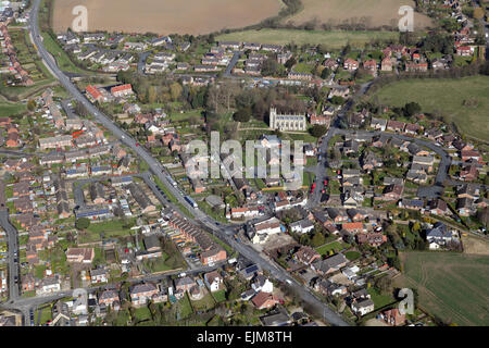 Vue aérienne de Skirlaugh village près de Hull, East Yorkshire, UK Banque D'Images