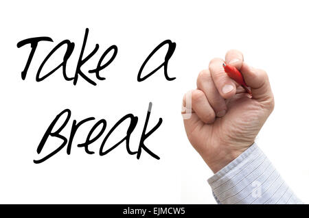 Une photo / Illustration d'une part écrit "Faire une pause" Banque D'Images