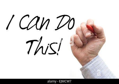 Une photo / Illustration d'une part écrit 'Je peux le faire !" Banque D'Images