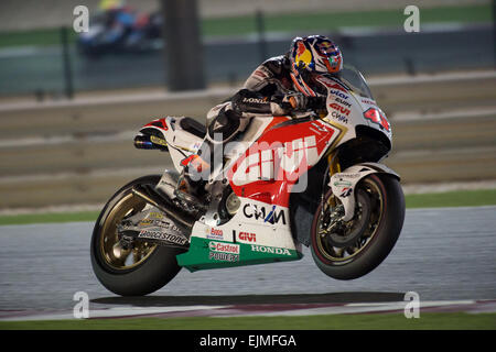 Le circuit de Losail, Qatar 29 mars 2015, MotoGP rookie Jack Miller lors de la FIM 2015 Grand Prix moto du Qatar © Tom Morgan / Alamy Banque D'Images