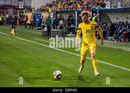 29 mars 2015 : Alexandru Maxim # 20 L'Équipe nationale de Roumanie en action au cours de la 15e ronde de qualification du Championnat d'Europe UEFA match entre l'Équipe nationale de football de la Roumanie (ROU) et l'Équipe nationale de football des îles Féroé (BOF) à ''Ilie Oana'' Stadium, Ploiesti à Ploiesti, Roumanie ROU. Catalin Soare/www.sportaction.ro Banque D'Images