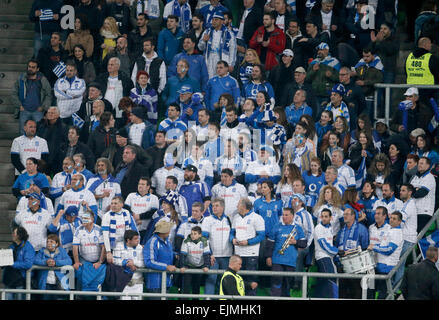 Budapest, Hongrie. 29 mars, 2015. Les partisans grecs au cours de la Hongrie et la Grèce l'UEFA Euro 2016 football match qualificatif en Groupama Arena. Credit : Laszlo Szirtesi/Alamy Live News Banque D'Images