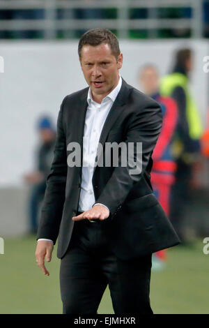 Budapest, Hongrie. 29 mars, 2015. L'entraîneur-chef hongrois, Pal Dardai Hongrie contre la Grèce au cours de l'UEFA Euro 2016 football match qualificatif en Groupama Arena. Credit : Laszlo Szirtesi/Alamy Live News Banque D'Images