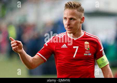 Budapest, Hongrie. 29 mars, 2015. Le Hongrois Balazs Dzsudzsak Hongrie contre la Grèce au cours de l'UEFA Euro 2016 football match qualificatif en Groupama Arena. Credit : Laszlo Szirtesi/Alamy Live News Banque D'Images