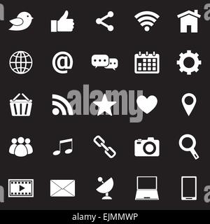 Social media icons sur fond noir, stock vector Illustration de Vecteur