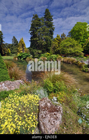 Construit dans le style anglais en 1868, le Jardin botanique, à Wellington en Nouvelle-Zélande, est l'accueil de ce beau jardin de rocaille. Banque D'Images