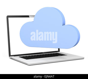 Forme du nuage bulle avec ordinateur portable. Banque D'Images