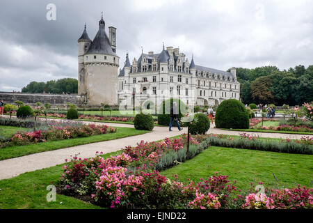 Catherine de Médicis au jardin du château de Chenonceau en Indre-et-Loire, France Banque D'Images