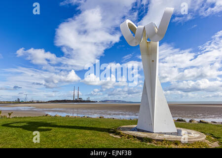 Un Grand Strand est Sandymount strand sur la côte est de l'Irlande, à proximité du village et de la banlieue de Dublin. Sandymount Banque D'Images