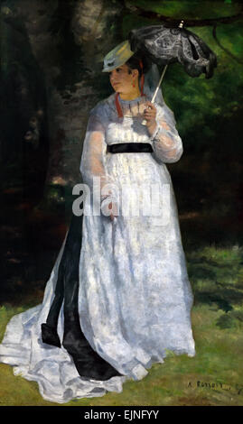 Lise - La femme à l'ombrelle, 1867 Lise avec un parasol par Pierre Auguste Renoir 1841-1919 français La France Banque D'Images