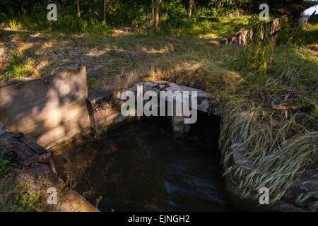 Canal d'irrigation, vallée du Po , Asti , Piémont , Italie Banque D'Images
