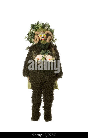Participant en costume traditionnel au Hastings Jack in the Green Festival. East Sussex. L'Angleterre. UK Banque D'Images