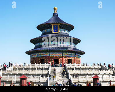 La Chine, Pékin, Temple du Ciel (Tian Tan), site du patrimoine mondial de l'UNESCO, salle de prière pour les bonnes récoltes Banque D'Images