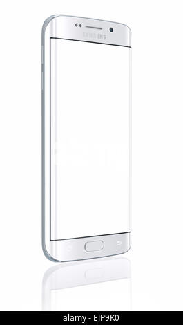 Samsung Galaxy S6 est le premier appareil à double écran en verre incurvé Banque D'Images