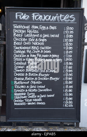 Kings Arms Pub Panneau de menu, Weymouth, Dorest, England, UK Banque D'Images