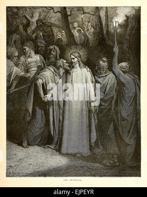 La Trahison - Illustration par Paul Gustave Doré (1832-1883) à partir de 1880 édition de la Bible. Voir la description pour plus d'informations. Banque D'Images