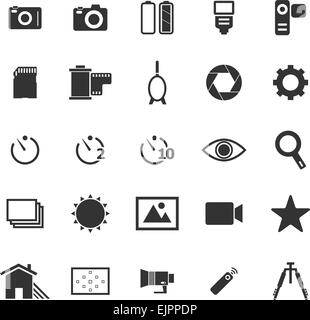 Les icônes d'appareil photo sur fond blanc, stock vector Illustration de Vecteur