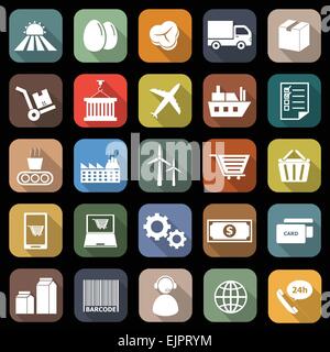 Télévision La chaîne d'icônes avec long shadow, stock vector Illustration de Vecteur