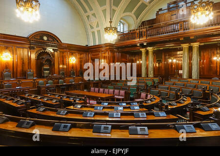 Bradford City Hall, Town Hall ou comme il est connu localement, une vue sur l'intérieur d'une journée de visite Banque D'Images