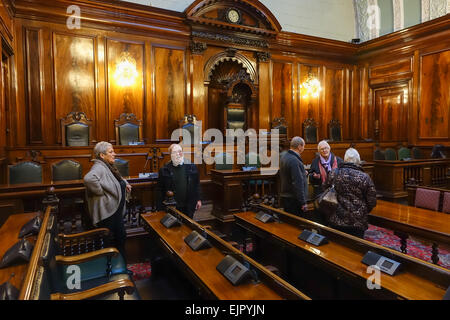 Bradford City Hall, Town Hall ou comme il est connu localement, une vue sur l'intérieur d'une journée de visite Banque D'Images