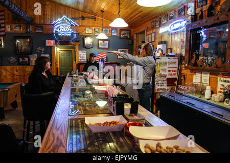 Dell, Montana, USA. Bar, café hiers hier. Banque D'Images