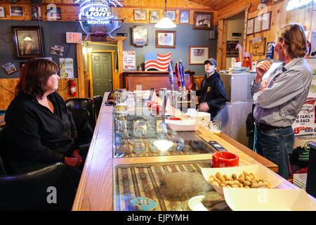 Dell, Montana, USA. Bar, café hiers hier. Banque D'Images