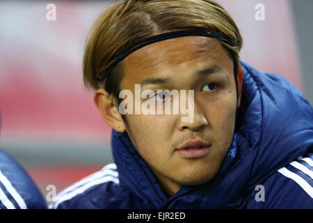 Oita, Japon. Mar 27, 2015. Takashi Usami (JPN) Football/soccer : Takashi Usami du Japon avant le Kirin Challenge Cup 2015 match entre le Japon 2-0 Tunisie à Oita Bank Dome à Oita, Japon . Mm. Kenzaburo © Matsuoka/AFLO/Alamy Live News Banque D'Images