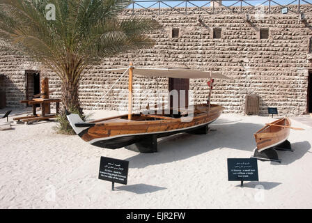 Un Abra et Hourey Bateaux Les expositions du Musée le musée de Dubaï Banque D'Images